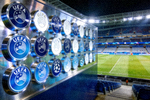 合作伙伴欧足联Logo墙 - UEFA标志与球场